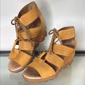 Sorel Joanie II Suède Wedge Ankle Tie Sandals EU 38